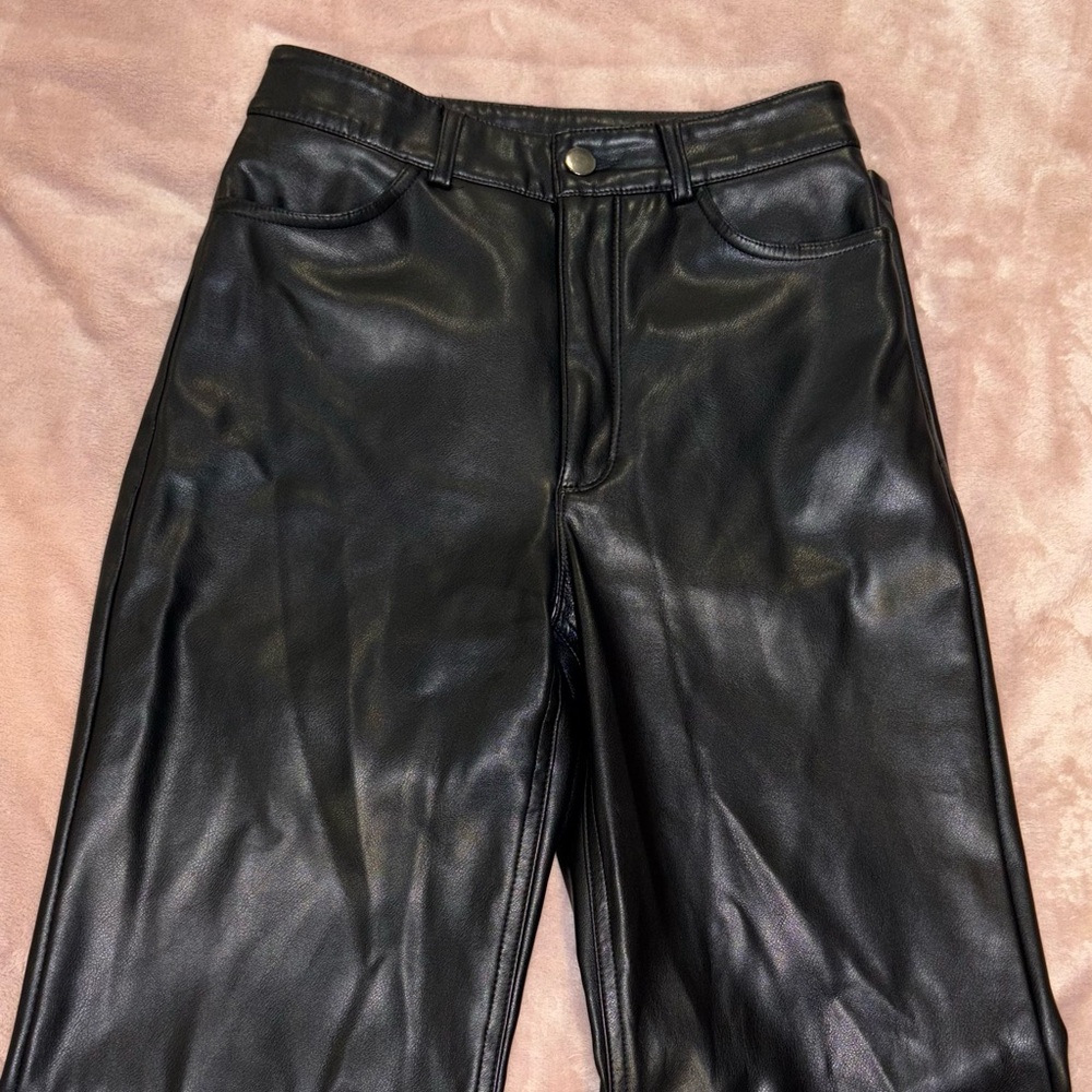 Black Faux Leather Pants